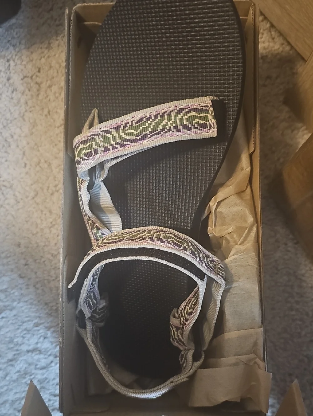 Teva Women's Black Sandals with Multi-Color Straps - Picture 1 of 5